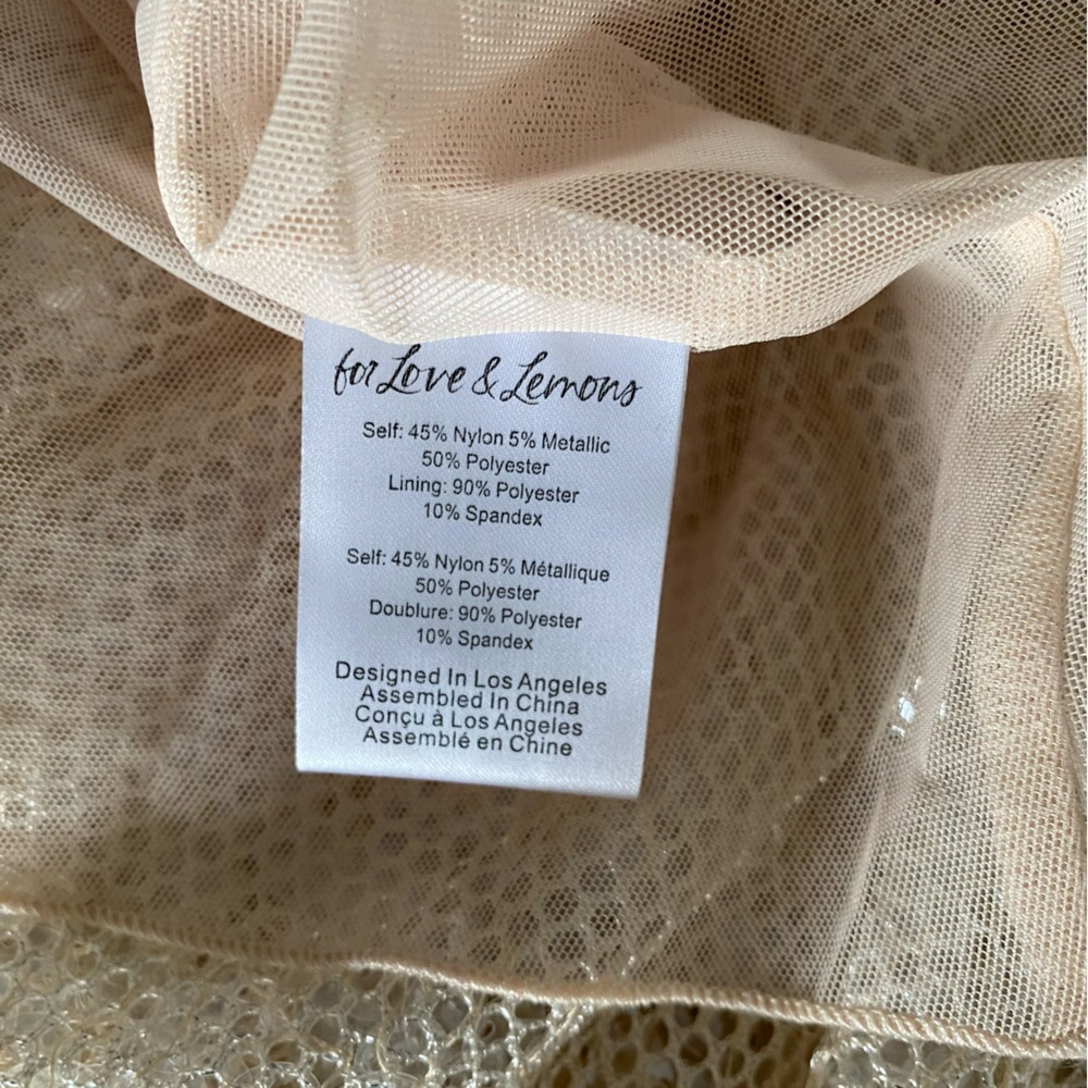 $349 NWT Nude For Love And Lemons “Sydney” Sequin Maxi Dress Sz X-Large - Picture 15 of 15